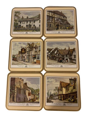 Pimpernel Traditional English Inns Coasters One Size Beige Brown